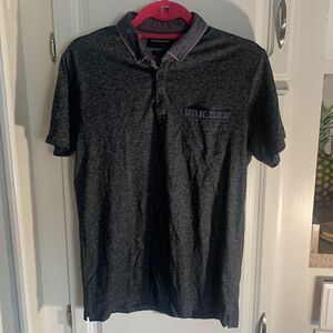 Denim & Flower GUC gray Ricky Singh slim fit polo shirt Size small